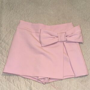 ZARA Girls Pink Bow Accent Skort size 13-14